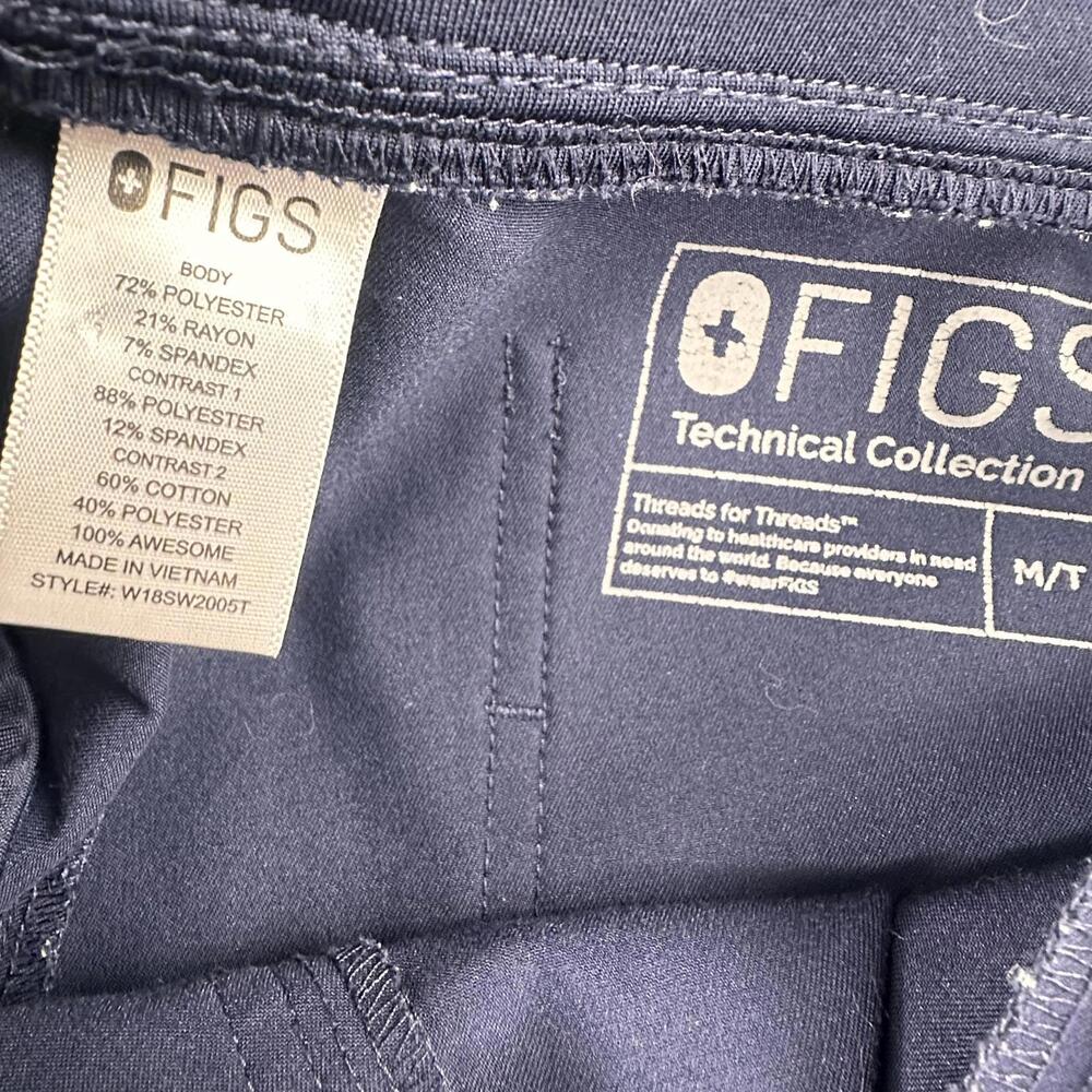 Figs Zamora Jogger Pants Womens MT Navy Blue Rayon Blend Technical Collection - Picture 3 of 7